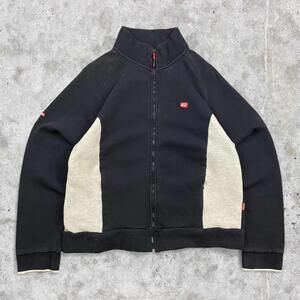 2000's Minimalistic Quiksilver Panelled Zip Up Sweater